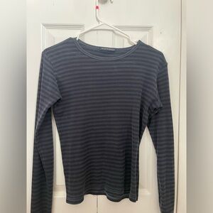 Brandy Melville blue and black striped long sleeve vintage shirt